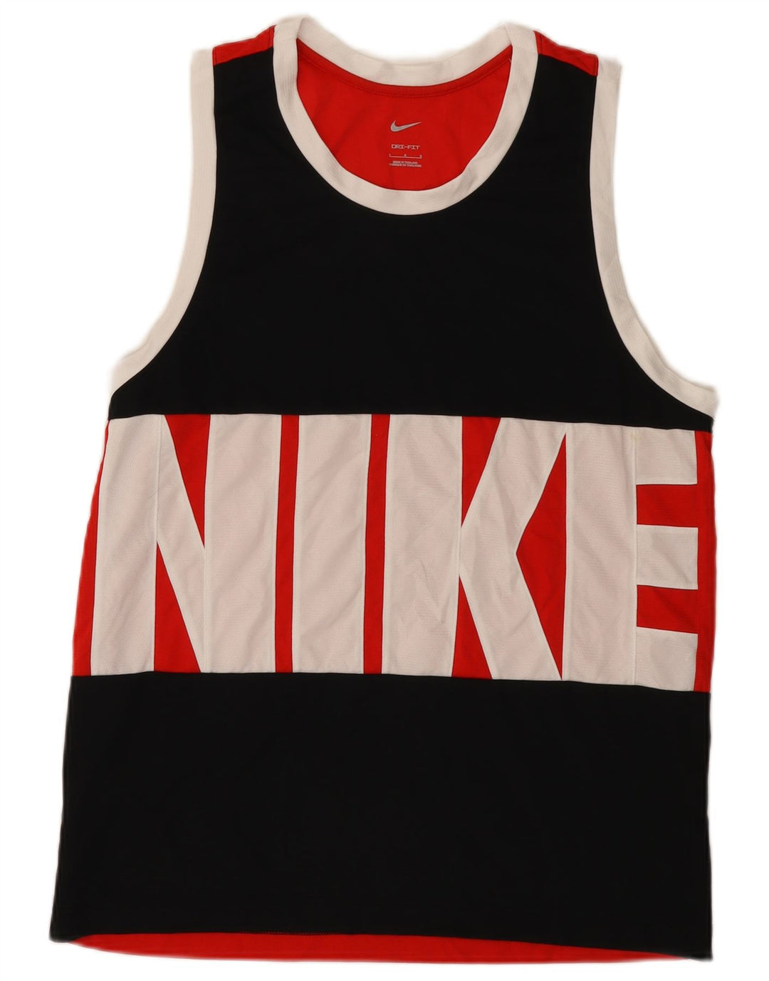 Nike - Canotta grafica da uomo, grande, in poliestere color block rosso