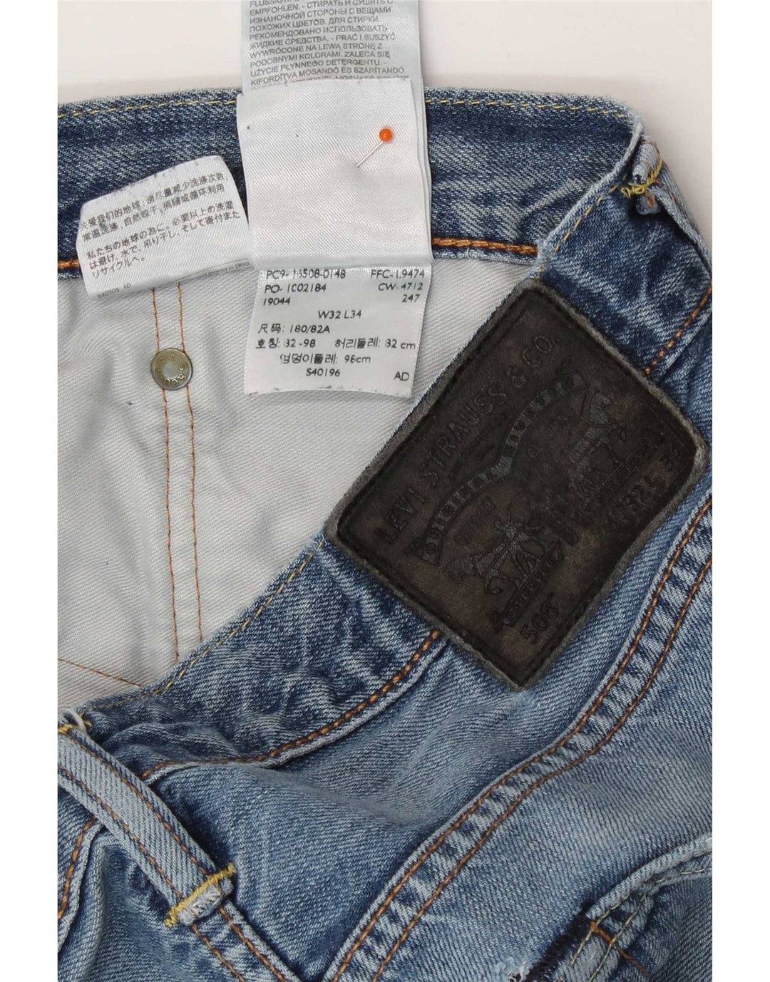Jeans dritti Levi's 508 da donna W32 L34 cotone blu