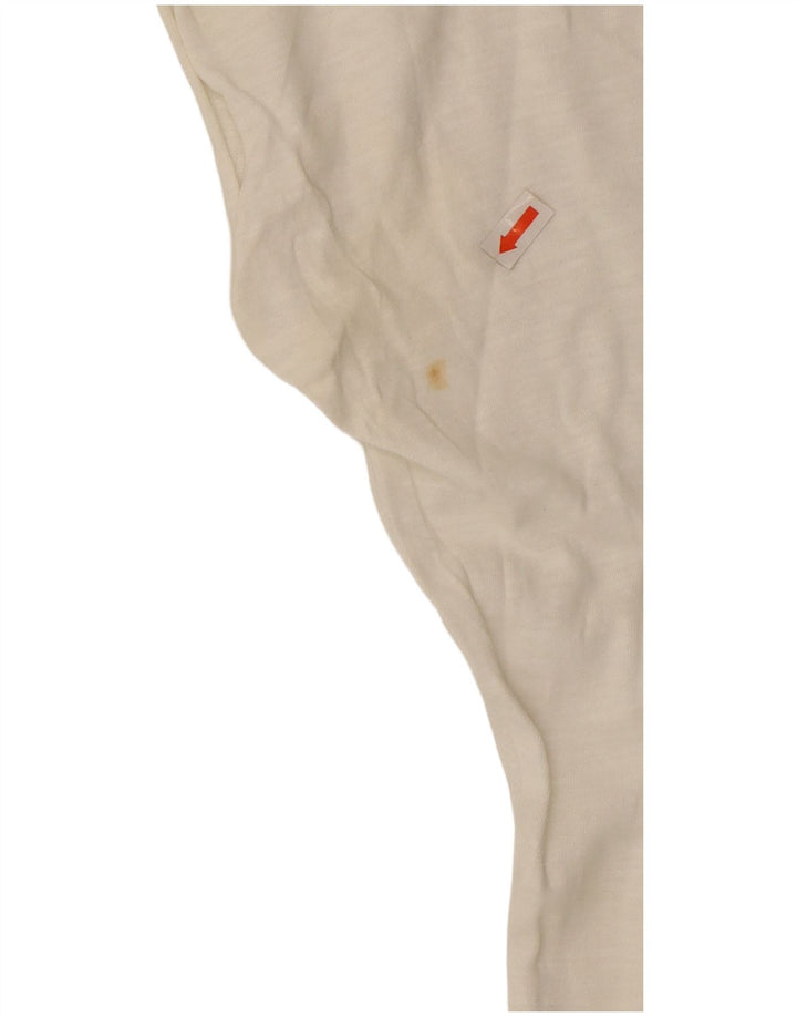 TOMMY HILFIGER T-shirt grafica oversize da donna Top UK 10 Small Bianca