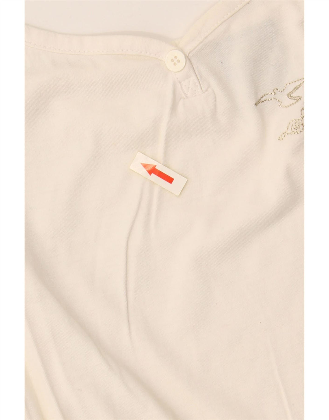 Top corto con grafica NIKE da donna UK 10/12 medio bianco sporco