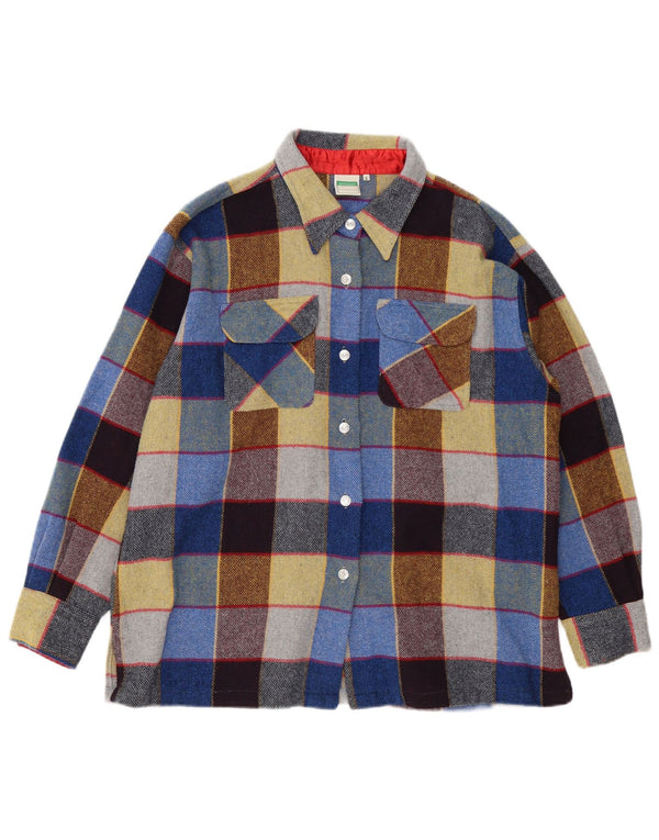 Camicia overshirt da donna Benetton vestibilità ampia IT 46 Large Check multicolore
