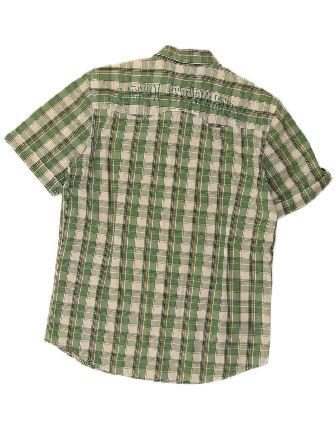 Levi's Camicia a maniche corte con grafica da uomo in cotone a quadri verdi grandi