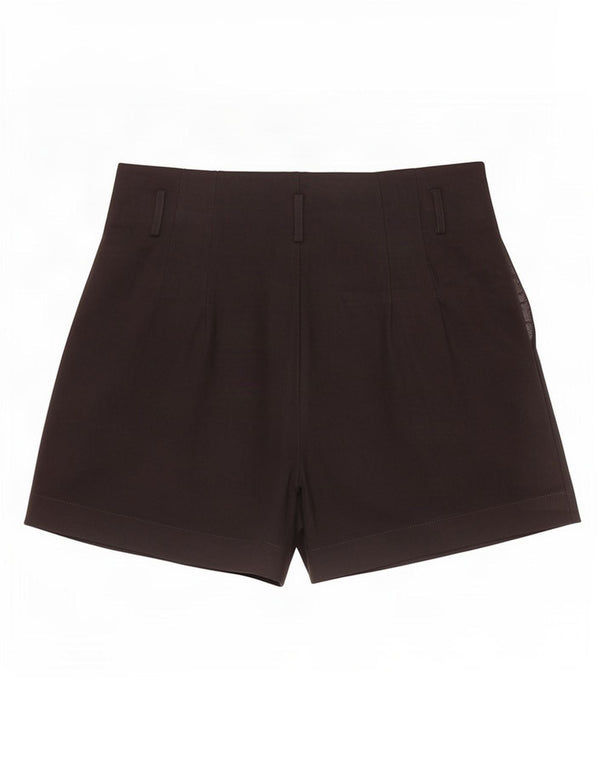 Pantaloncini casual con ancoraggio a vita alta da donna Zara XL W32 poliestere nero