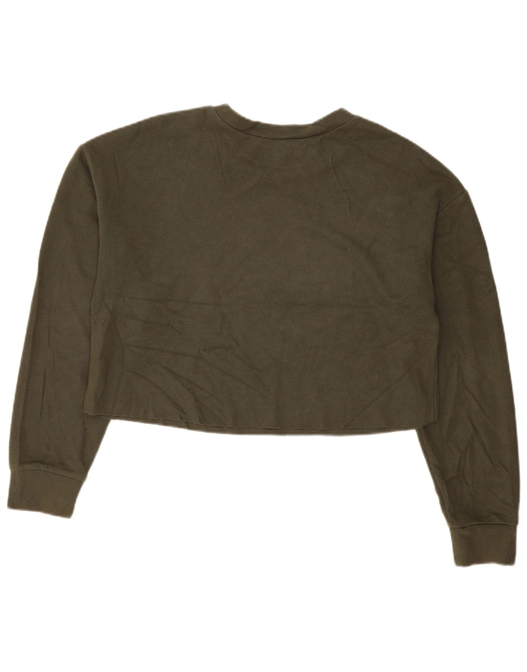 Top corto oversize da donna Zara a maniche lunghe UK 14 cotone kaki medio