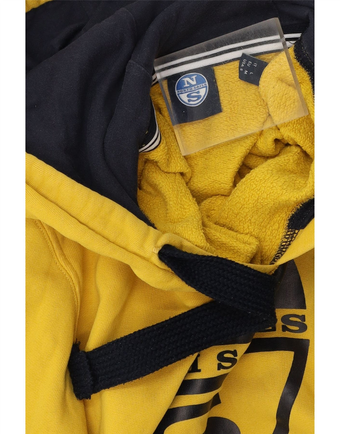 Felpa con cappuccio grafica da uomo North Sails in cotone giallo medio