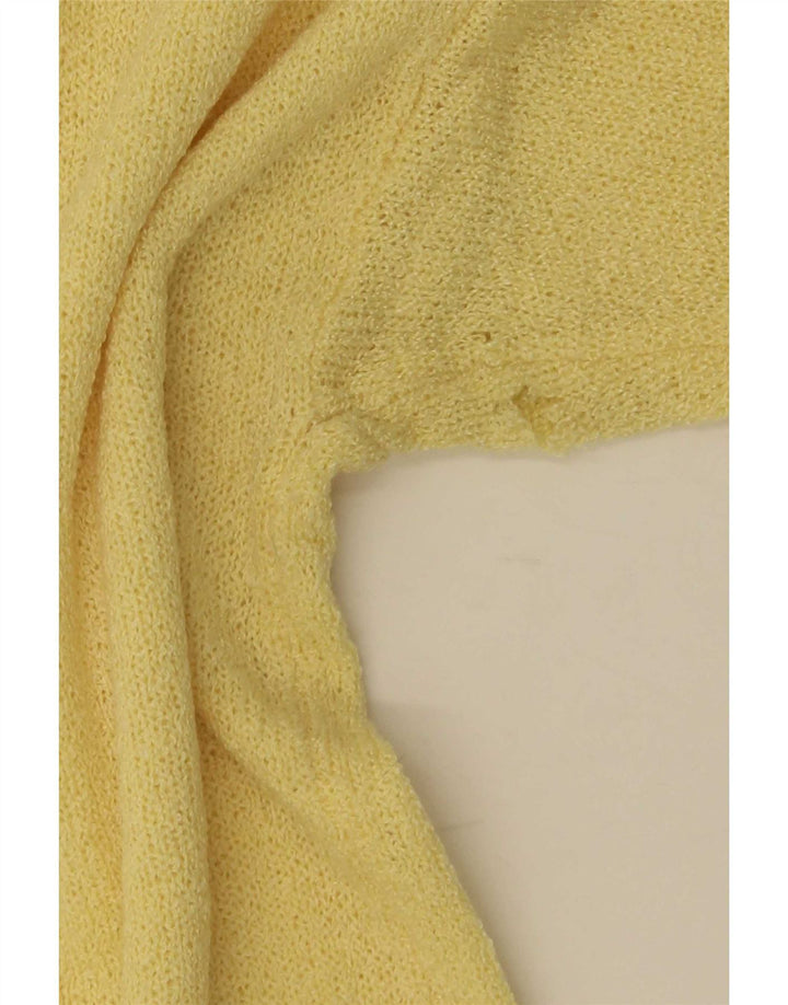 Maglione maglione girocollo a maniche corte da donna Euro Mode IT 44 Giallo medio