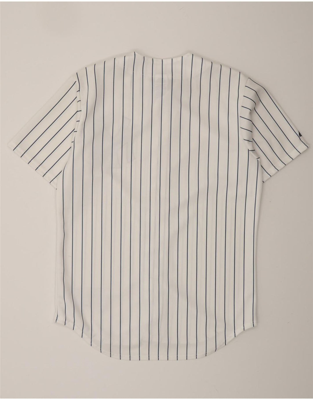 MAJESTIC Top da uomo in jersey grafico dei New York Yankees, gessato bianco medio