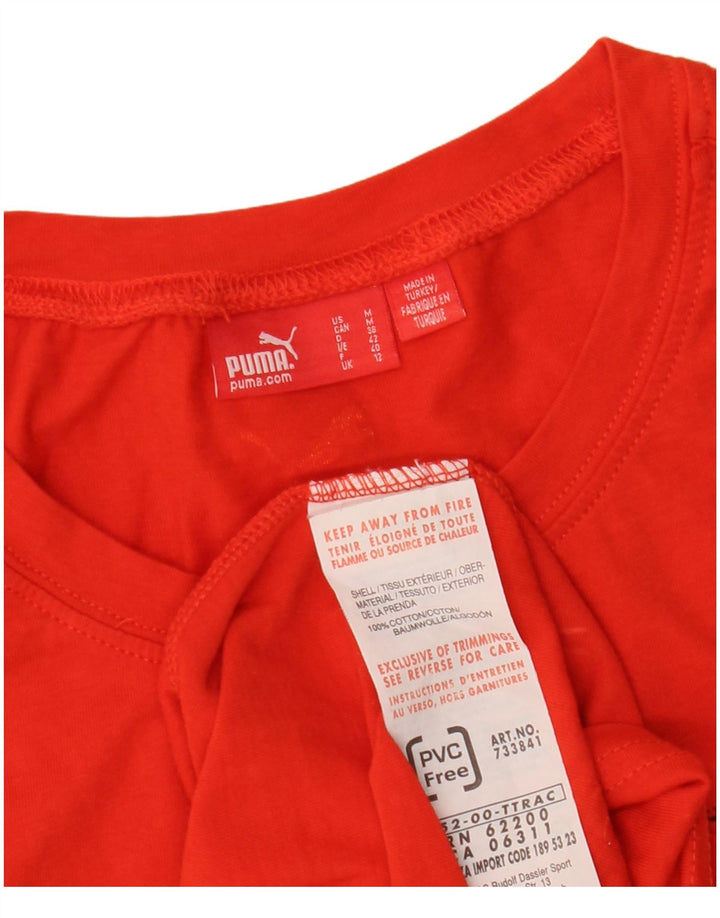 T-shirt grafica PUMA Espana da donna UK 12 medio rosso cotone