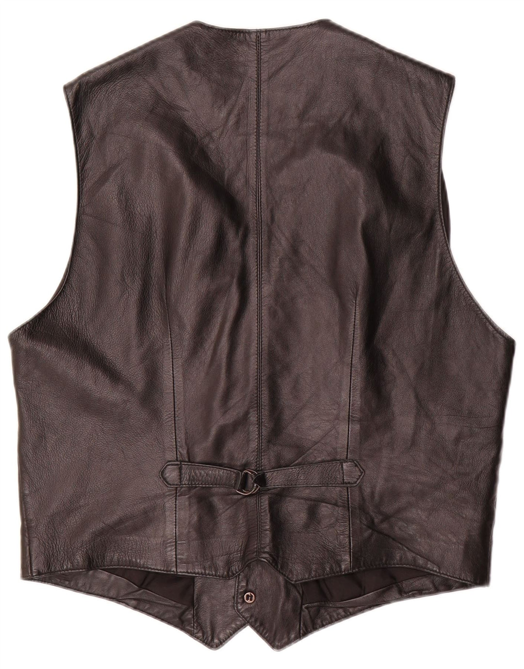Gilet in pelle da uomo vintage IT 52 grande in pelle nera