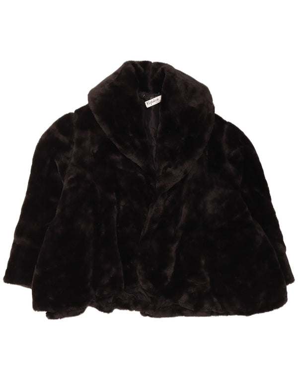 Giacca da uomo in pelliccia sintetica vestibilità ampia Capriccio UK 40 grande acrilico nero