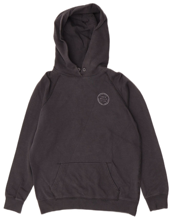 Maglione con cappuccio oversize da donna Jack Wills UK 10 piccolo cotone nero