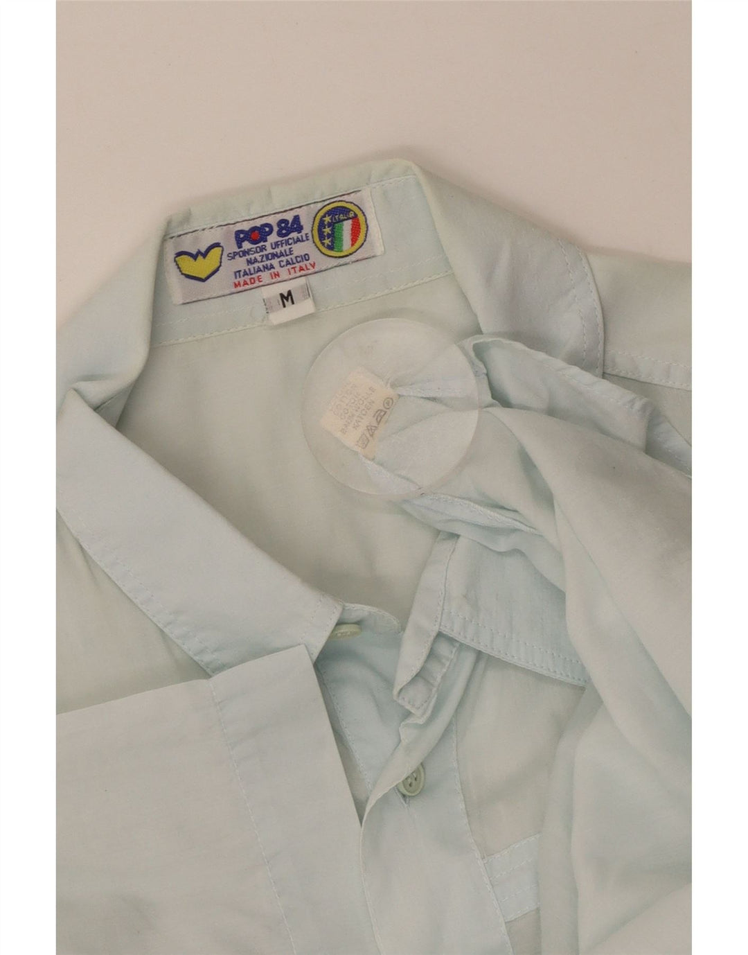 Camicia a maniche corte da uomo POP 84 in cotone blu medio