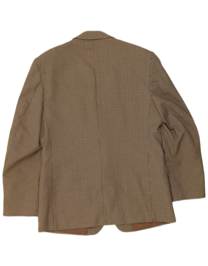Giacca blazer da uomo a 2 bottoni Bersani UK 40 grande poliestere pied de poule marrone