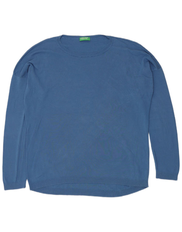 Maglione maglione girocollo da uomo BENETTON XL blu