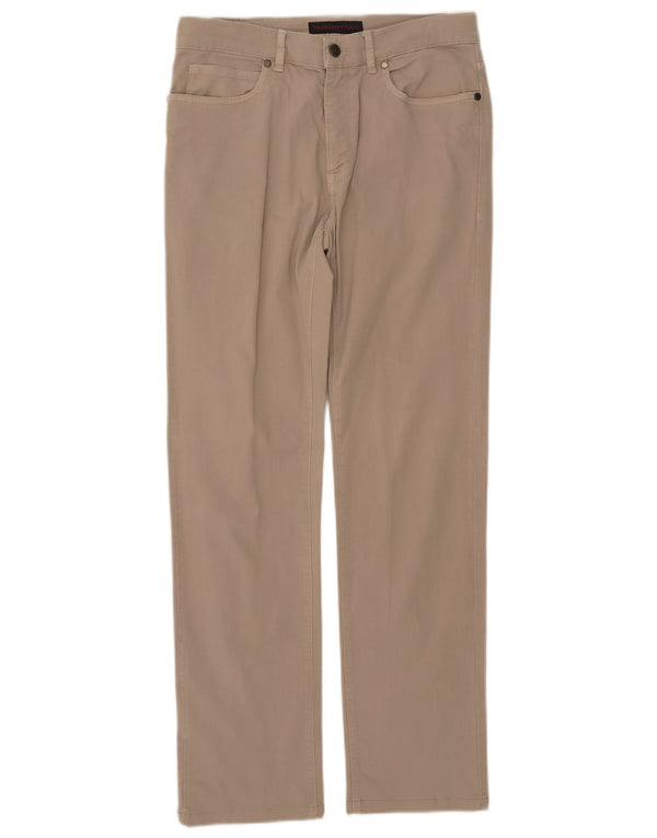 Pantaloni Casual Dritti Donna Trussardi IT 47 Large W33 L32 Cotone Beige