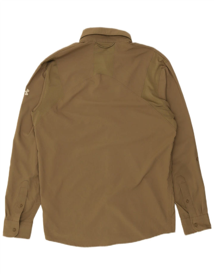 Camicia da uomo ampia Under Armour, piccola, in poliestere kaki