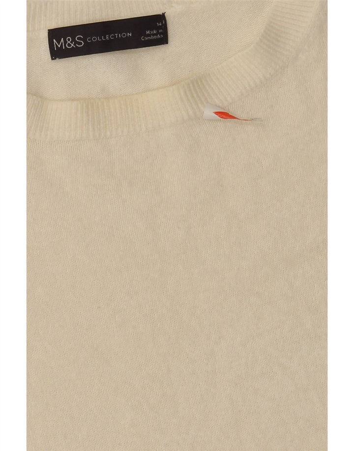 Maglione maglione girocollo da donna Marks & Spencer UK 14 medio bianco sporco