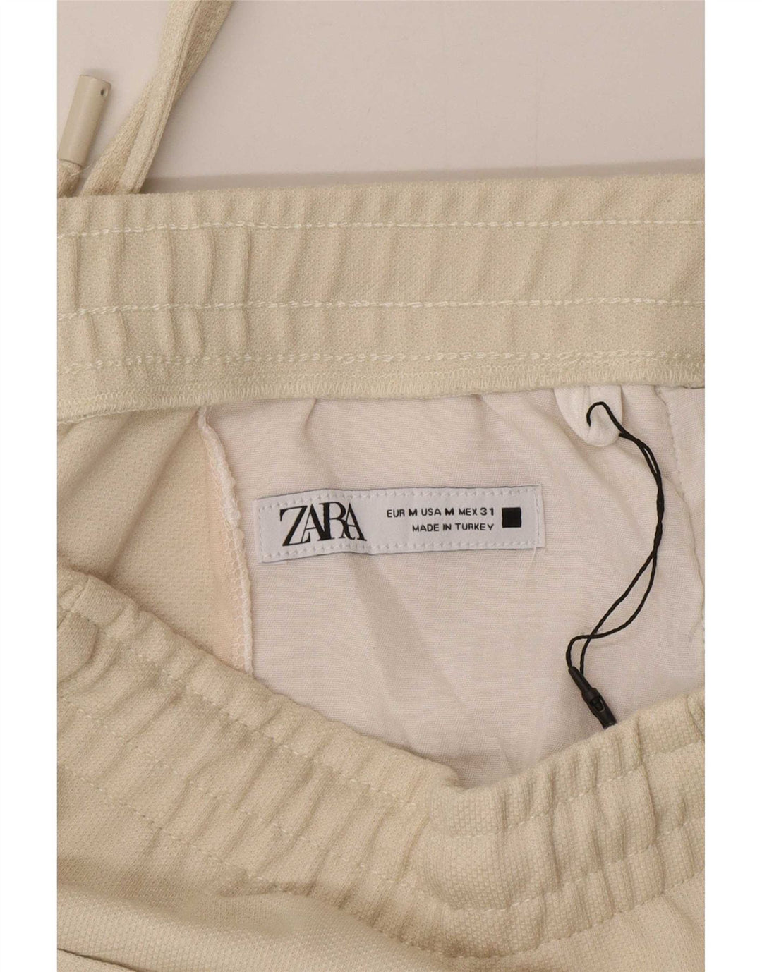 Pantaloni chino affusolati da uomo Zara medi W32 L30 poliestere beige