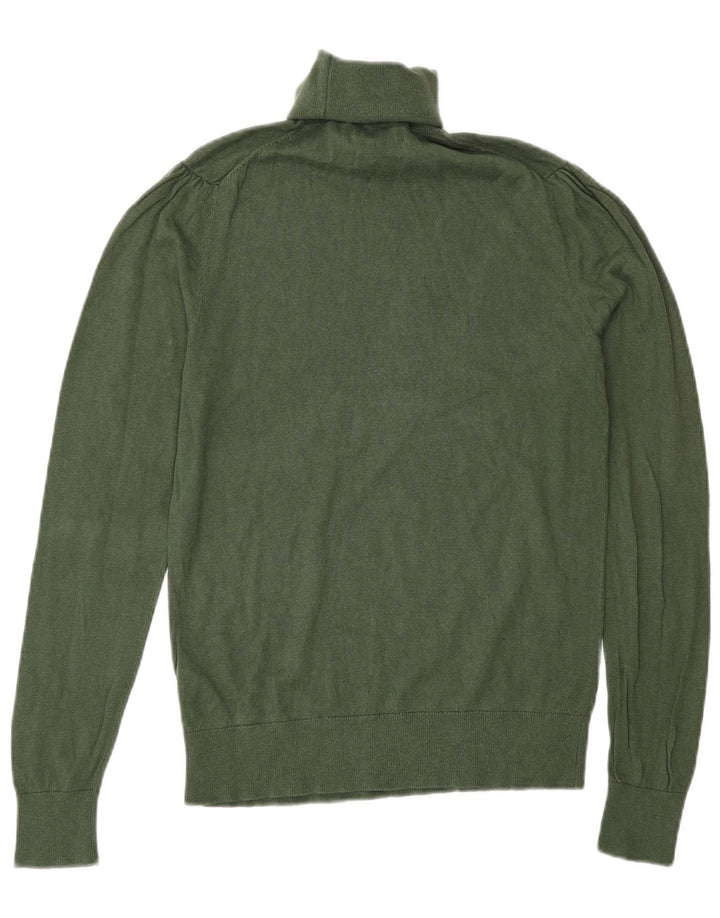 Maglione maglione da donna a collo alto Massimo Dutti UK 12 Seta verde medio