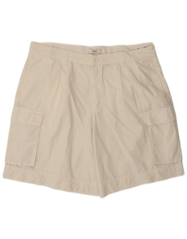 Pantaloncini cargo da donna Marks & Spencer UK 18 XL W38 cotone bianco sporco