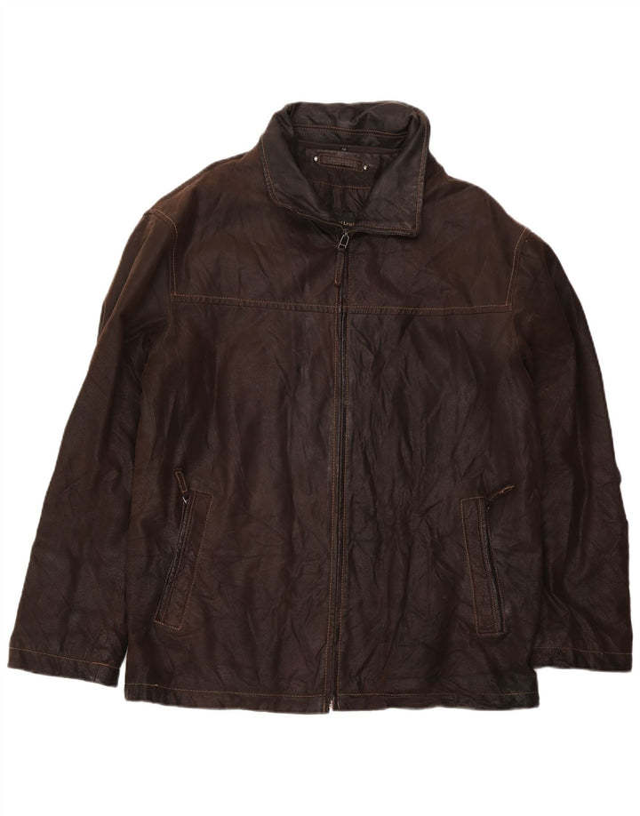 Giacca in pelle vintage da uomo UK 40 grande marrone