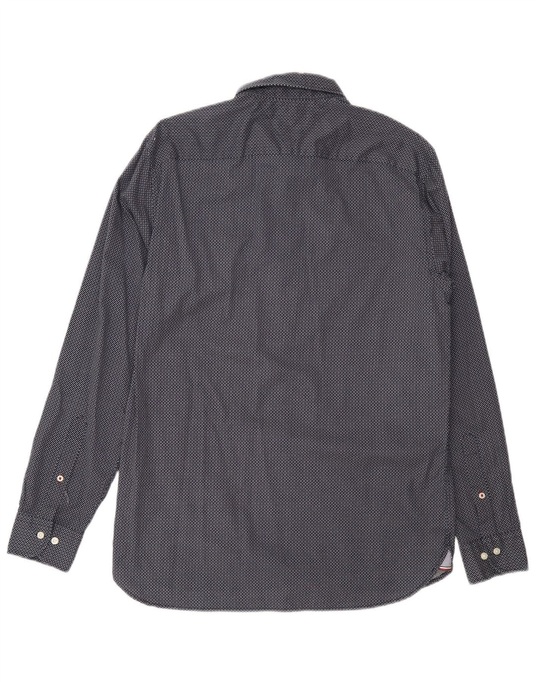 Camicia da uomo Regular Fit Tommy Hilfiger Cotone maculato medio blu navy