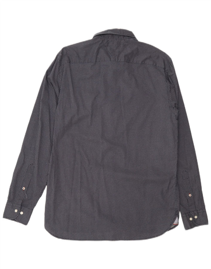 Camicia da uomo Regular Fit Tommy Hilfiger Cotone maculato medio blu navy