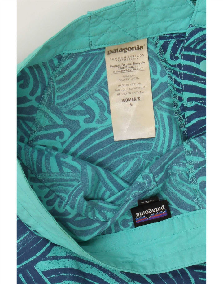 Pantaloncini da bagno Patagonia da donna con motivo astratto US 6 nylon blu medio