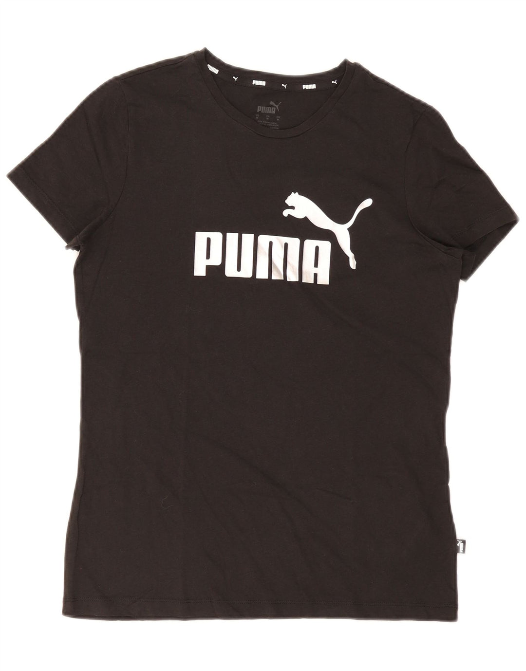 T-shirt grafica da donna Puma Top UK 12 Medium Black Cotton