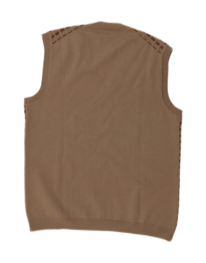 Canotta vintage da uomo canotta piccola geometrica beige