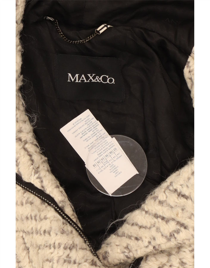 Cappotto oversize con cappuccio da donna Max & Co. UK 6 XS Chevron bianco sporco