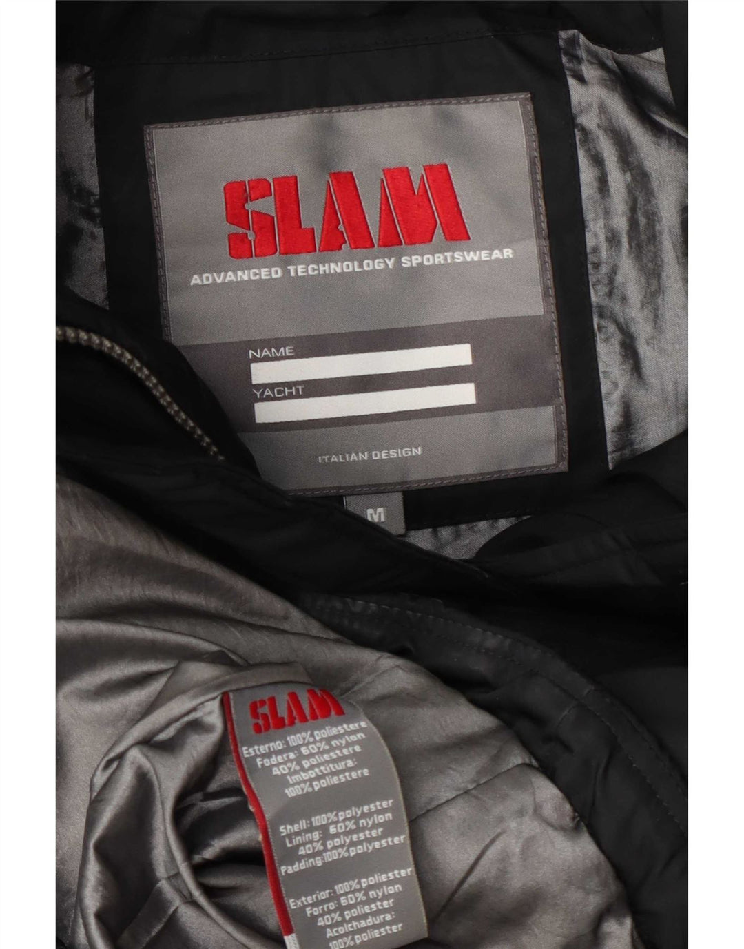 Giacca imbottita con cappuccio da donna Slam UK 14 poliestere nero medio