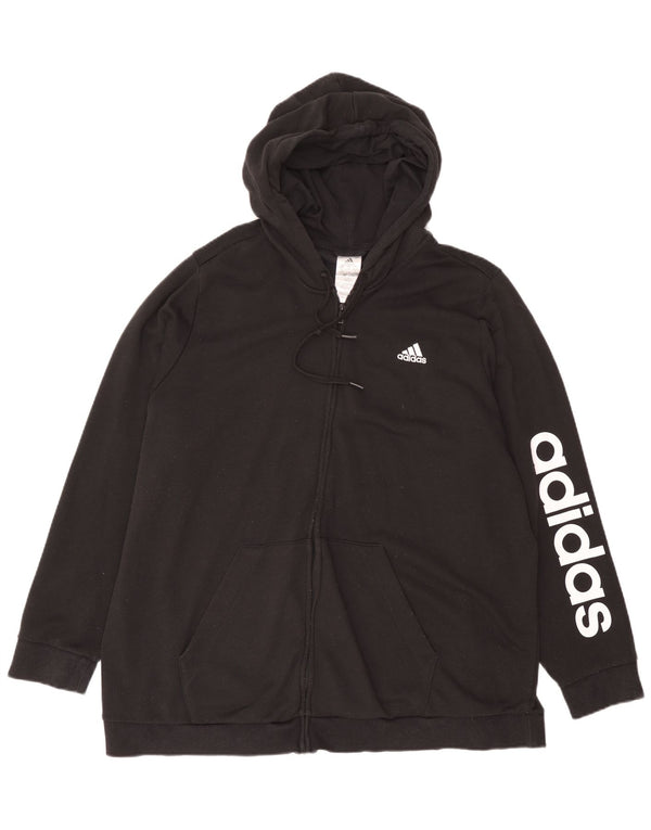Maglione con cappuccio e zip grafica da donna Adidas UK 32/34 4XL Cotone nero