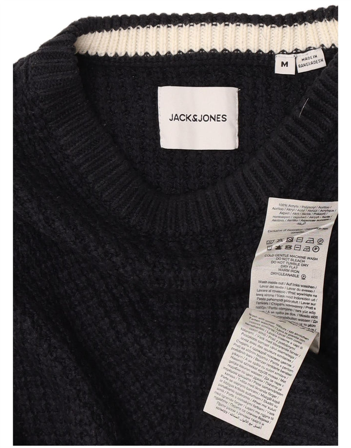 Maglione maglione girocollo da uomo Jack & Jones medio acrilico blu navy