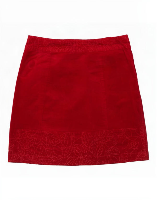 Minigonna in velluto da donna White Stuff UK 10 piccola W30 cotone floreale rosso
