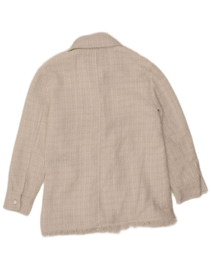 7 FOR ALL MANKIND Giubbotto bomber da donna UK 12 Poliestere bianco medio