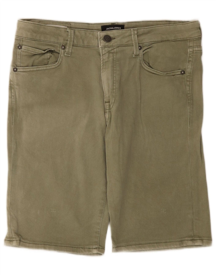 Pantaloncini di jeans da uomo Jack & Jones grandi W34 kaki