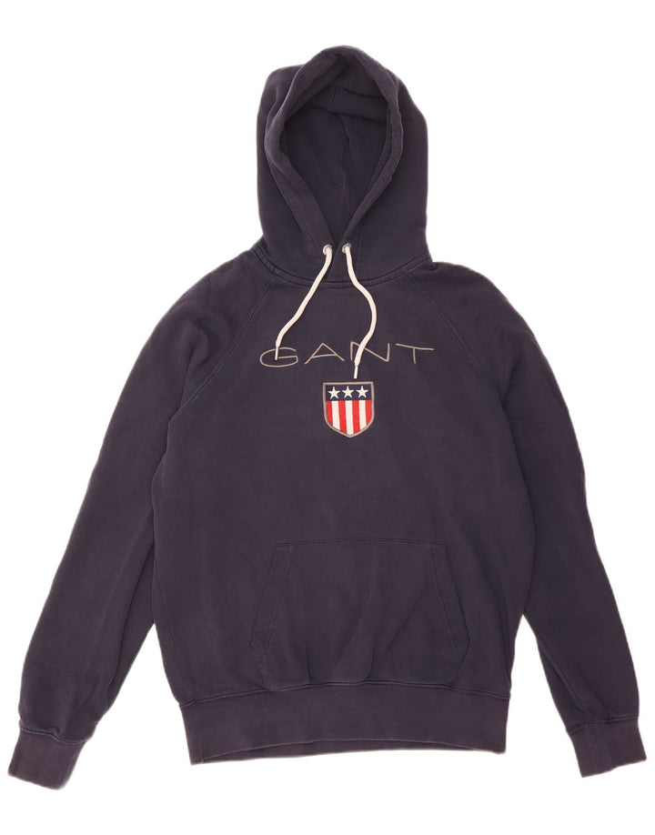 Gant Felpa con cappuccio grafica da uomo in cotone medio blu navy