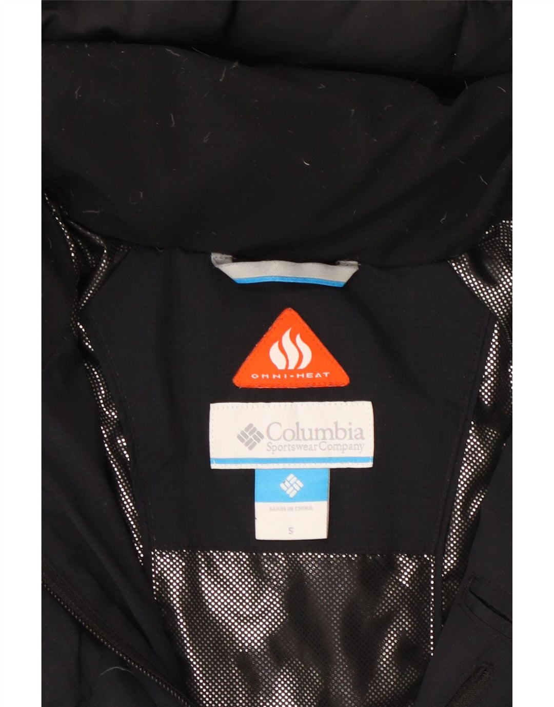 Giacca imbottita con cappuccio Omni-Heat da donna COLUMBIA UK 10 piccola in nylon blu navy