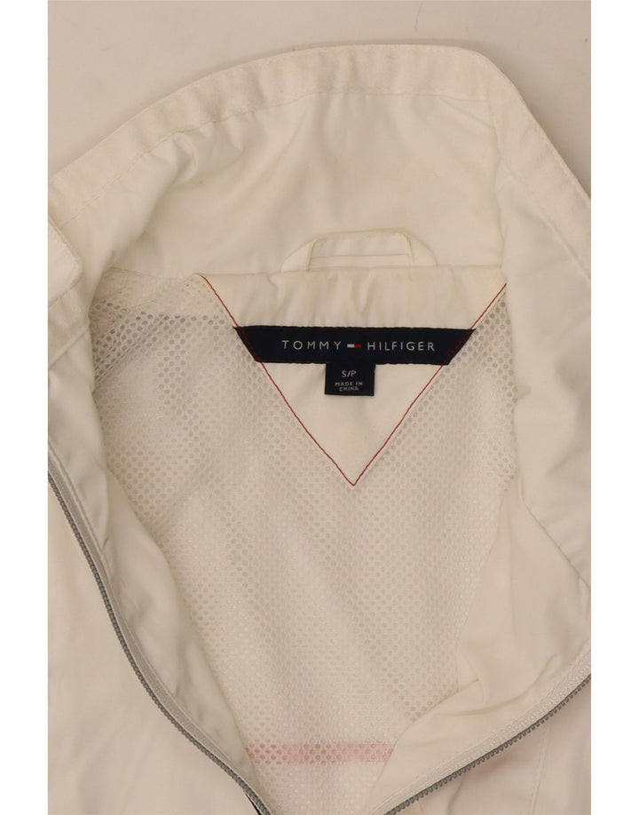 TOMMY HILFIGER Giacca da tuta grafica da donna UK 10 piccola bianca