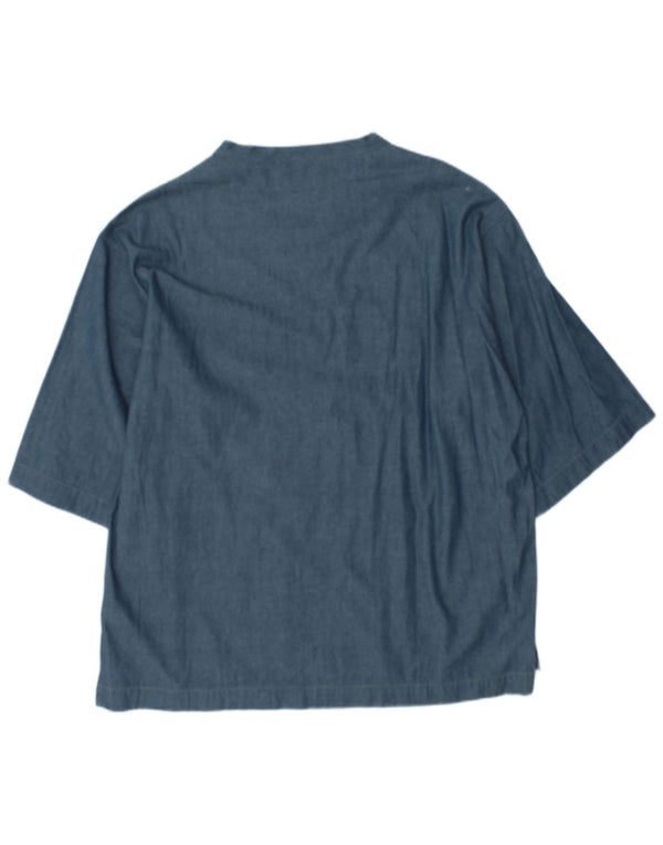 Dolce & Gabbana Womens 3/4 Sleeve Blouse Top UK 18 XL Blue Striped
