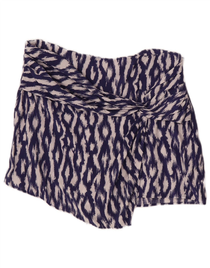 Gonna corta da donna Zara grande W30 viola Ikat viscosa