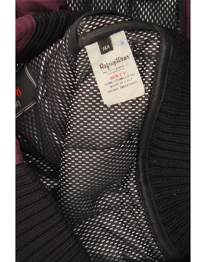 REFRIGIWEAR Girls Hooded Padded Jacket 13-14 Years Purple Polyamide Vintage Refrigiwear and Second-Hand Refrigiwear from Messina Hembry 