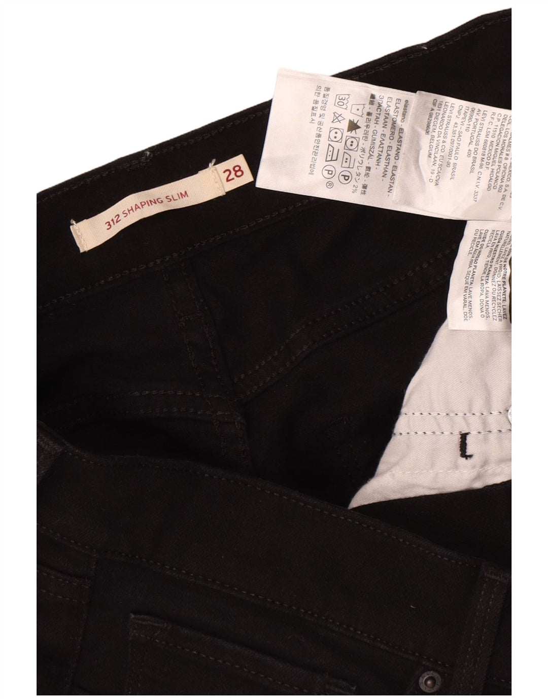 Levi's Donna 312 Shaping Slim Jeans W28 L31 Cotone Nero