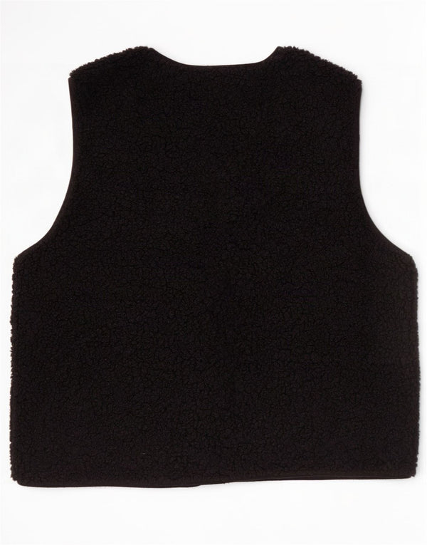 Gilet oversize in pile Zara da donna UK 10 piccolo poliestere nero