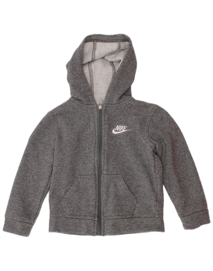 Felpa con cappuccio e zip Nike per ragazzi 2-3 anni in cotone grigio screziato