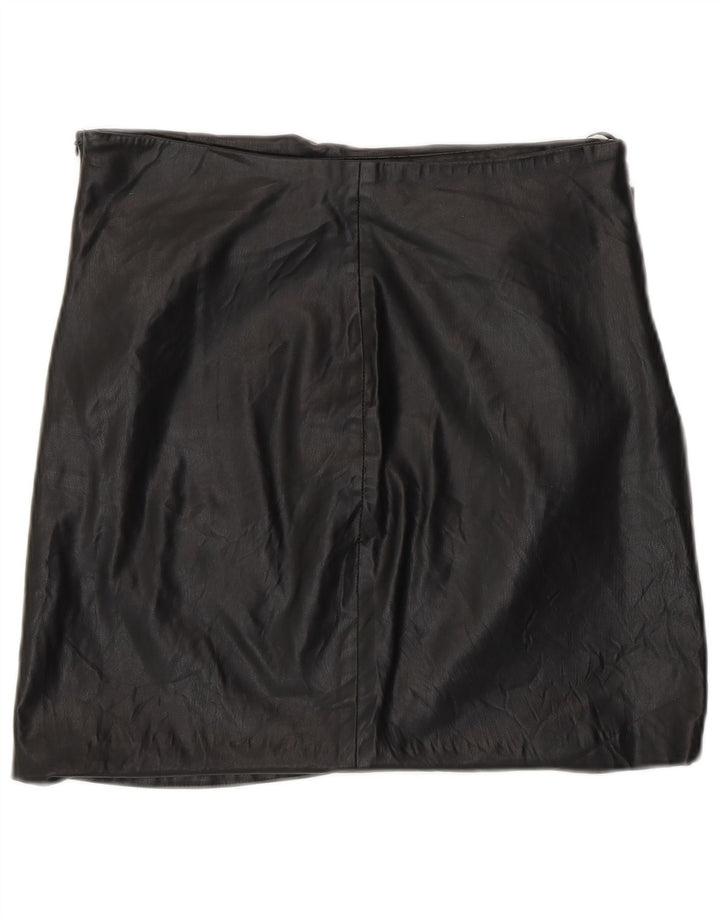 Minigonna Zara da donna in ecopelle grande W30 poliuretano nero