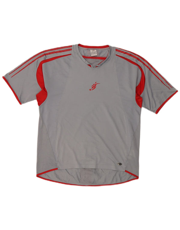 T-shirt Adidas Climacool da uomo Top in poliestere color block grigio medio