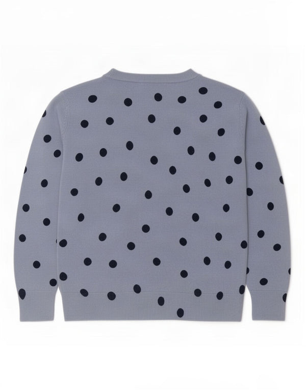 Maglione maglione con scollo a barca da donna Marks & Spencer UK 10 piccolo pois blu
