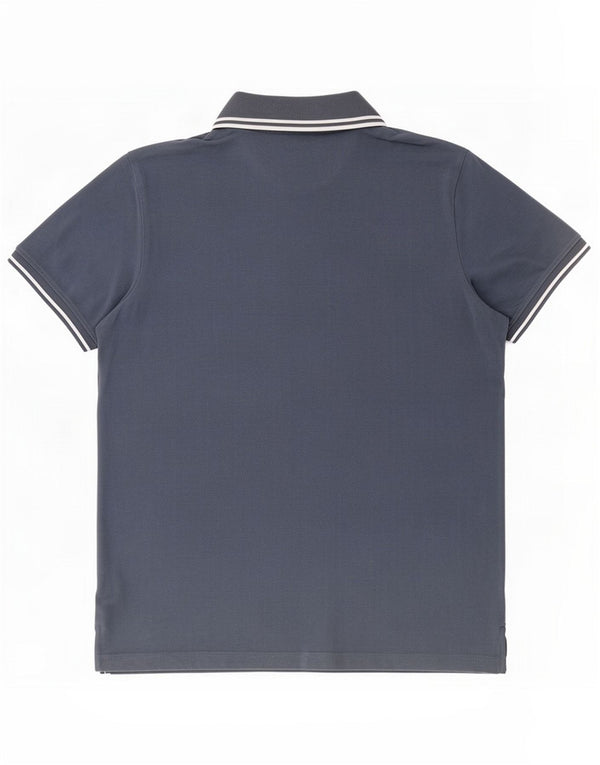 Polo da uomo Kappa Large in cotone a righe blu